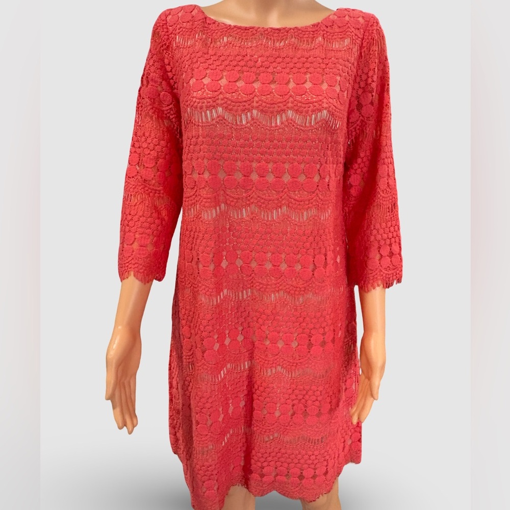 Eliza J Vibrant Pink Lace Swim Cover-Up